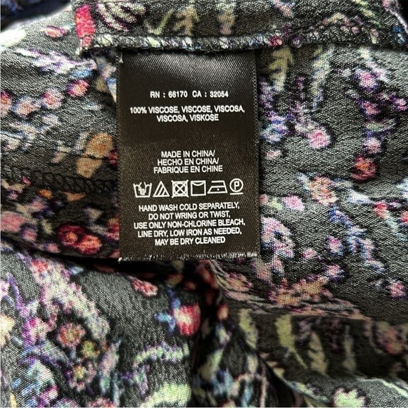 Anthropologie Maeve Morgan Black Floral Leopard Print V Neck Dress Sz 6 - Picture 12 of 15